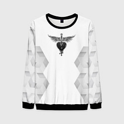 Свитшот мужской Bon Jovi white poly, цвет: 3D-черный