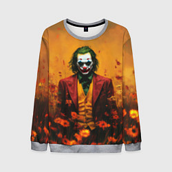 Свитшот мужской Джокер в поле цветов, цвет: 3D-меланж