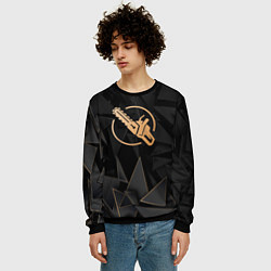 Свитшот мужской Chainsaw Man golden poly, цвет: 3D-черный — фото 2