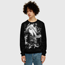 Свитшот мужской Перун бог громовержец, цвет: 3D-черный — фото 2