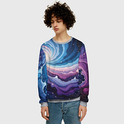 Свитшот мужской Космическая волна, цвет: 3D-меланж — фото 2