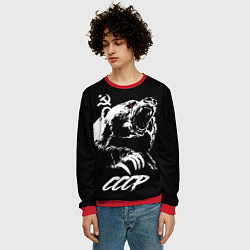 Свитшот мужской Суровый медведь из СССР, цвет: 3D-красный — фото 2