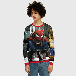 Свитшот мужской Человек-паук в больших кедах, цвет: 3D-красный — фото 2