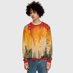 Свитшот мужской Красочная текстура с блестяшками, цвет: 3D-красный — фото 2