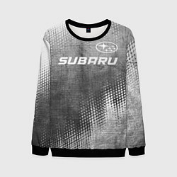 Свитшот мужской Subaru - grey gradient посередине, цвет: 3D-черный