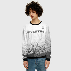 Свитшот мужской Juventus - white gradient посередине, цвет: 3D-черный — фото 2