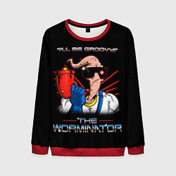 Свитшот мужской Jim - worminator, цвет: 3D-красный
