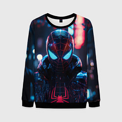 Мужской свитшот Человек-паук в вечернем городе