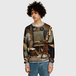 Свитшот мужской Мастерская художника, цвет: 3D-меланж — фото 2