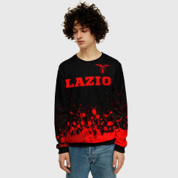 Свитшот мужской Lazio - red gradient посередине, цвет: 3D-черный — фото 2