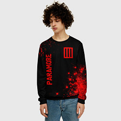 Свитшот мужской Paramore - red gradient вертикально, цвет: 3D-черный — фото 2