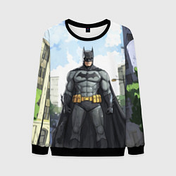 Мужской свитшот Бэтмен стоит на улице