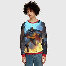Свитшот мужской Бэтмен в прыжке, цвет: 3D-красный — фото 2