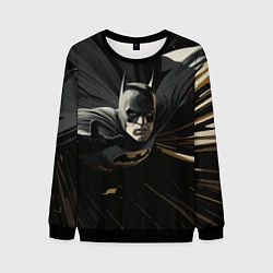 Свитшот мужской Бэтмен черный плащ, цвет: 3D-черный