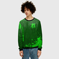 Свитшот мужской Hunter x Hunter - green gradient вертикально, цвет: 3D-черный — фото 2