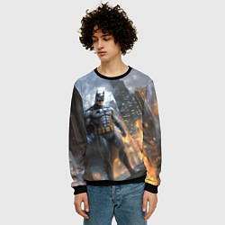 Свитшот мужской Бэтмен - старый стиль, цвет: 3D-черный — фото 2