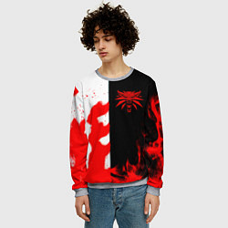 Свитшот мужской Ведьмак огненный, цвет: 3D-меланж — фото 2