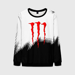 Свитшот мужской Monster energy чёрно белые краски, цвет: 3D-черный