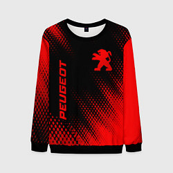 Свитшот мужской Peugeot - red gradient вертикально, цвет: 3D-черный