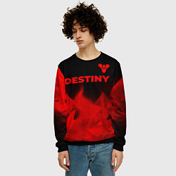 Свитшот мужской Destiny - red gradient посередине, цвет: 3D-черный — фото 2