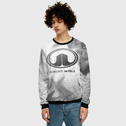 Свитшот мужской Great Wall - white gradient, цвет: 3D-черный — фото 2