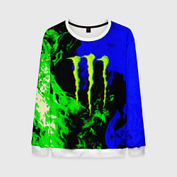 Свитшот мужской Monster energy кислотный огонь, цвет: 3D-белый