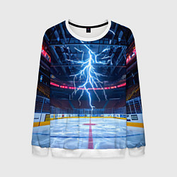 Мужской свитшот Удар молнии в хоккейную площадку