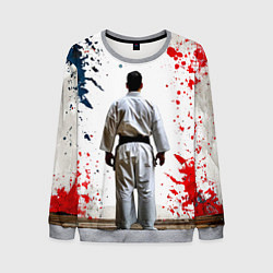 Мужской свитшот Борец айкидо на белом