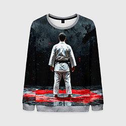 Свитшот мужской Айкидоист на черном, цвет: 3D-меланж
