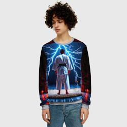 Свитшот мужской Айкидоист и молния, цвет: 3D-меланж — фото 2