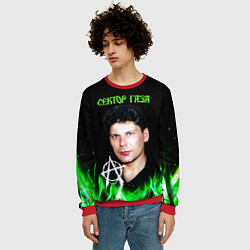 Свитшот мужской Сектор газа зеленый огонь, цвет: 3D-красный — фото 2