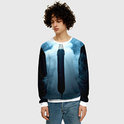 Свитшот мужской Боксерская груша в дыму, цвет: 3D-белый — фото 2