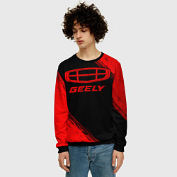 Свитшот мужской Geely - red gradient, цвет: 3D-черный — фото 2