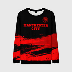Свитшот мужской Manchester City - red gradient посередине, цвет: 3D-черный