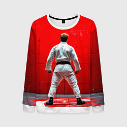 Мужской свитшот Боец джиу-джитсу на красном