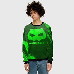 Свитшот мужской DanMachi - green gradient, цвет: 3D-черный — фото 2