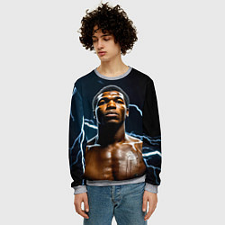 Свитшот мужской Мухаммед Али и молния, цвет: 3D-меланж — фото 2
