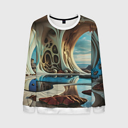 Свитшот мужской Современная пещера, цвет: 3D-белый