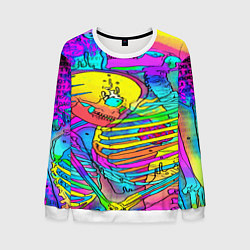 Свитшот мужской Черепа неоновые краски, цвет: 3D-белый
