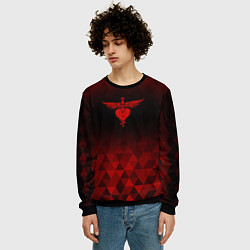 Свитшот мужской Bon Jovi red poly, цвет: 3D-черный — фото 2