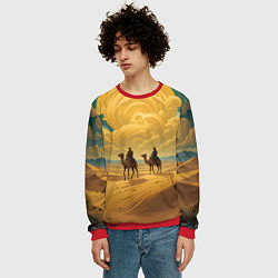 Свитшот мужской В пустыне на верблюдах, цвет: 3D-красный — фото 2