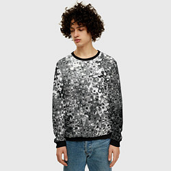 Свитшот мужской Чёрно-белый абстрактная текстура, цвет: 3D-черный — фото 2