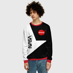 Свитшот мужской Nasa текстура геометрия, цвет: 3D-красный — фото 2