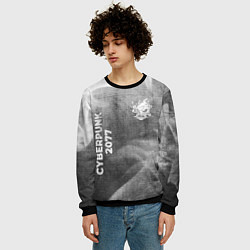 Свитшот мужской Cyberpunk 2077 - grey gradient вертикально, цвет: 3D-черный — фото 2