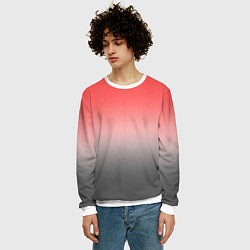 Свитшот мужской Бледный красно-серый градиент, цвет: 3D-белый — фото 2