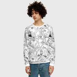 Свитшот мужской Птицы Сирин, цвет: 3D-белый — фото 2