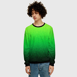 Свитшот мужской Градиент мозаика зелёный в тёмный, цвет: 3D-черный — фото 2