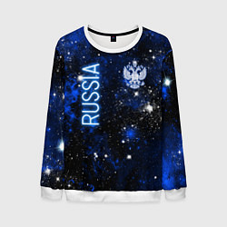 Свитшот мужской Звёздное небо России и герб, цвет: 3D-белый