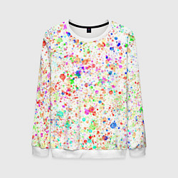Мужской свитшот Белый с разноцветными брызгами