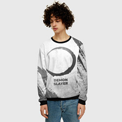 Свитшот мужской Demon Slayer - white gradient, цвет: 3D-черный — фото 2